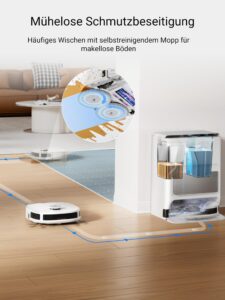 EUREKA J12 Ultra Saugroboter mit Wischfunktion, 5.000 Pa, Dual-LiDAR und automatischer Wasch- und Trocknungsfunktion – Bild 3
