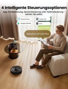 Proscenic Q20Plus Saugroboter mit Wischfunktion, 10.000 Pa, 200 Min. Laufzeit und beutelloser Entleerungsstation – Bild 7