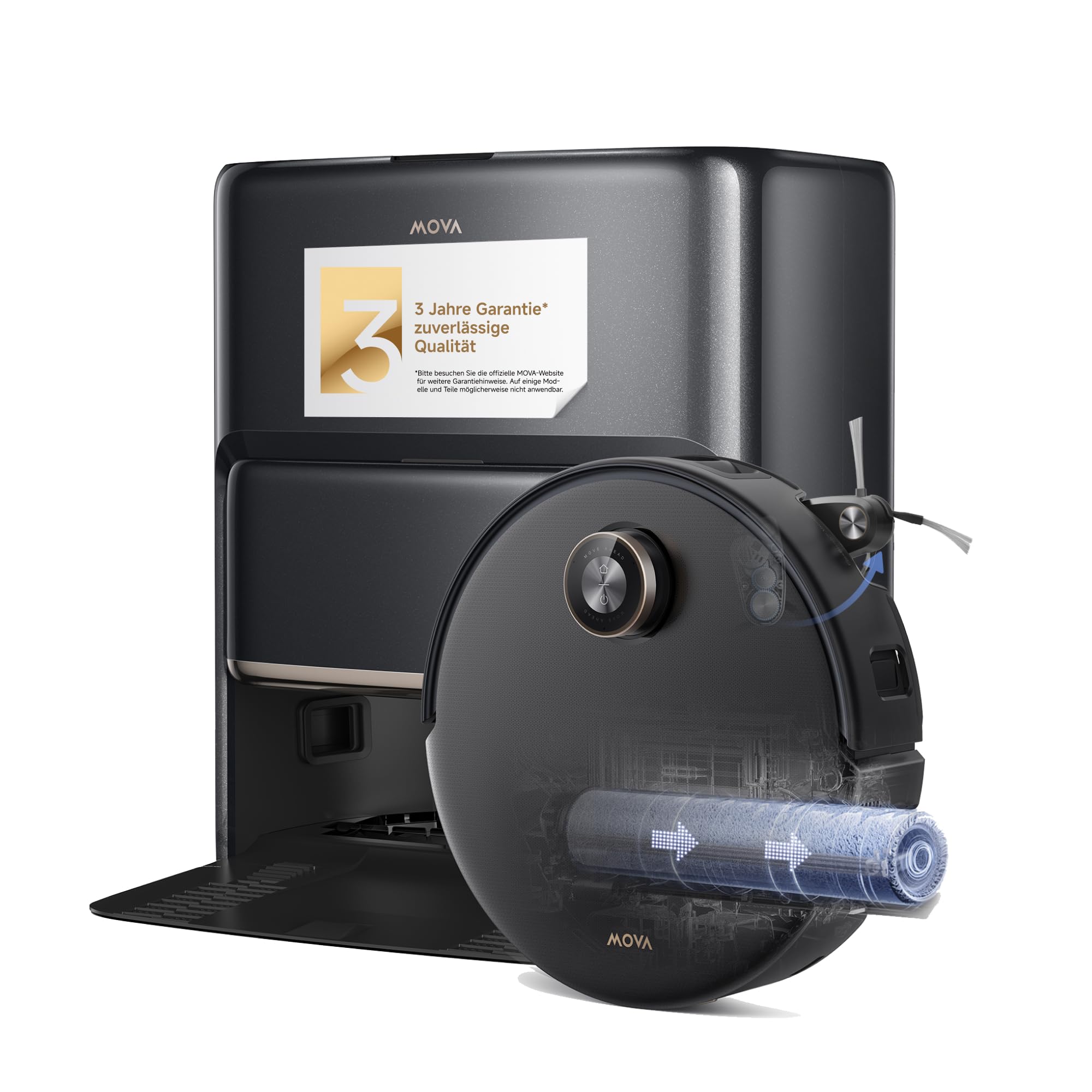 71GP8hvOMjL MOVA Z60 Ultra Roller Complete Saugroboter mit HydroForce-Wischsystem und AutoShield-Technologie, Schwarz – Bild 1
