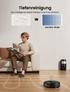 Proscenic Q20Plus Saugroboter mit Wischfunktion, 10.000 Pa, 200 Min. Laufzeit und beutelloser Entleerungsstation – Bild 9