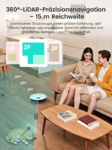 Lefant M3 Gen1 Saugroboter mit Wischfunktion, 10.000 Pa, dToF-Navigation und automatischer Entleerungsstation – Bild 6