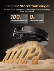 Proscenic Q20Plus Saugroboter mit Wischfunktion, 10.000 Pa, 200 Min. Laufzeit und beutelloser Entleerungsstation – Bild 2