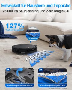 ECOVACS T50 PRO Omni Gen3 Saugroboter mit Wischfunktion, 25.000 Pa Saugkraft und 81 mm Bauhöhe - Image 2